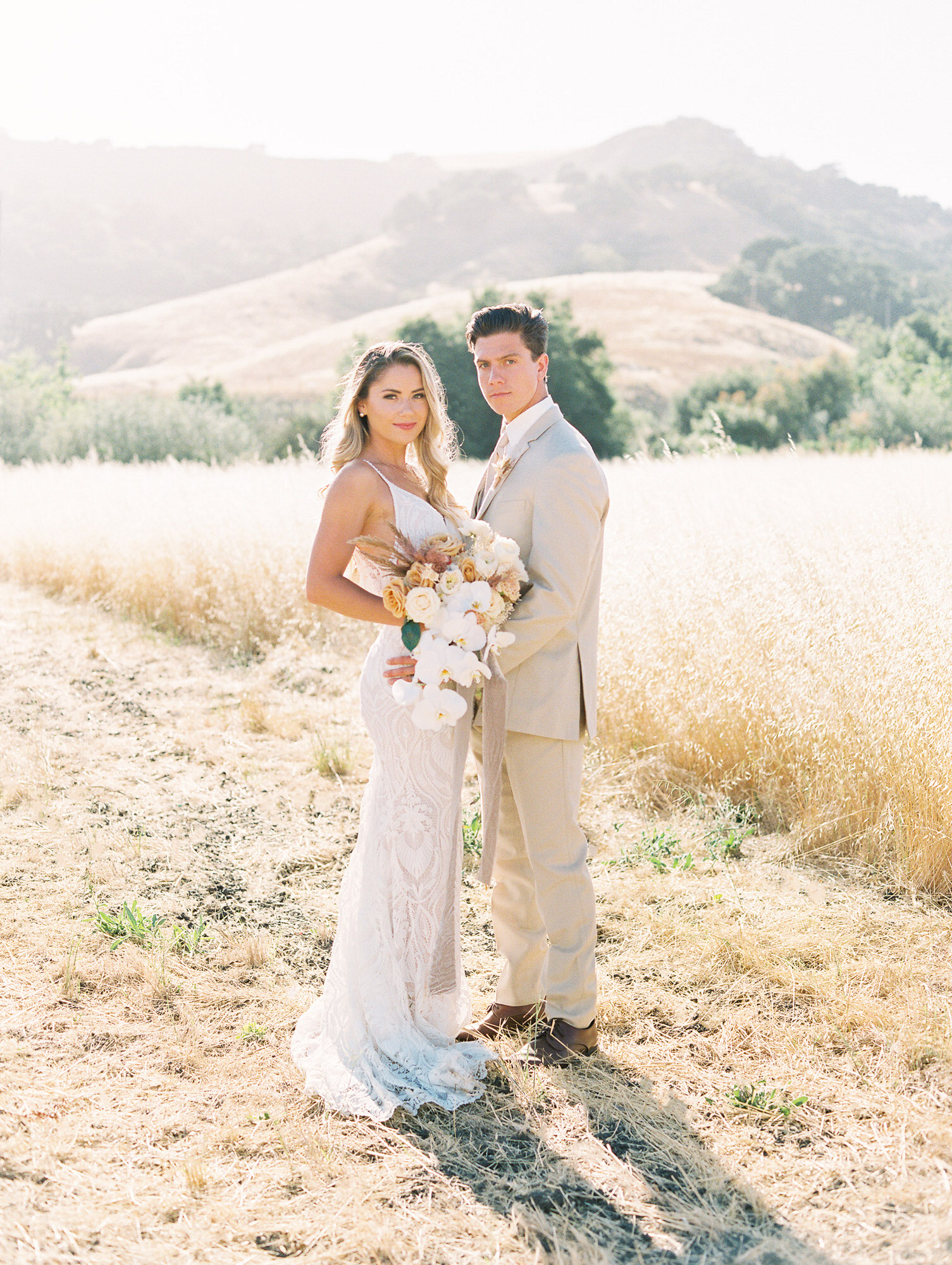 bride and groom at Higuera ranch