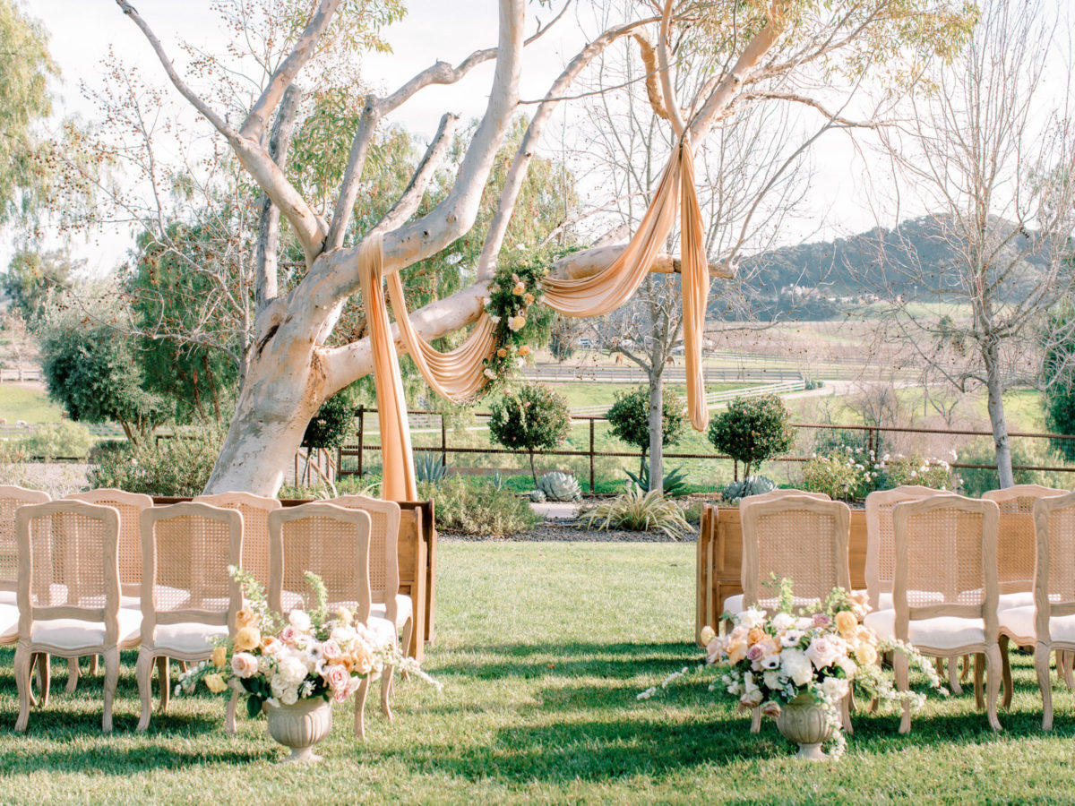 spring wedding ceremony at greengate ranch and vineyard