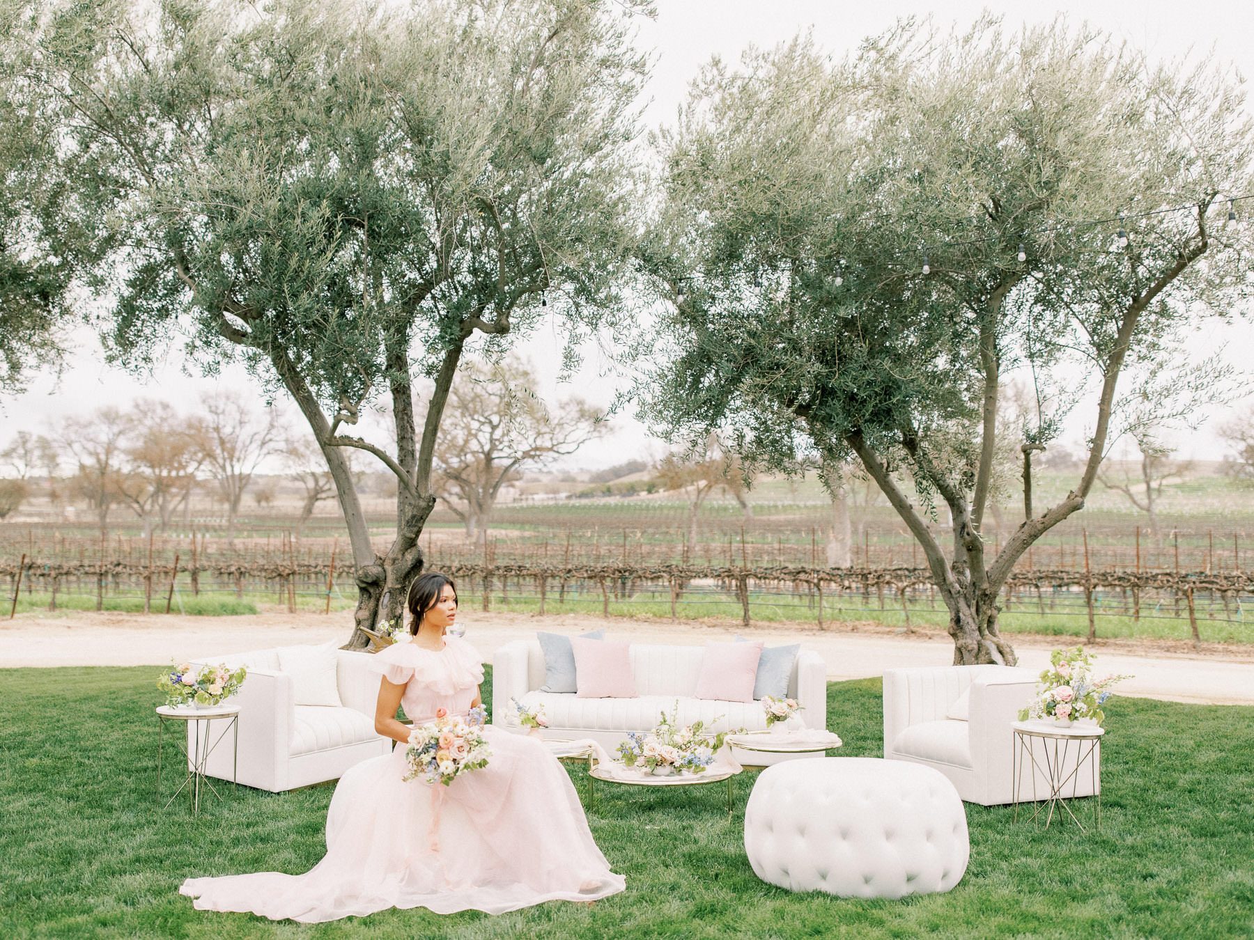 Romantic and whimsical Bridal Editorial Photography at Rava Winery in Paso Robles
