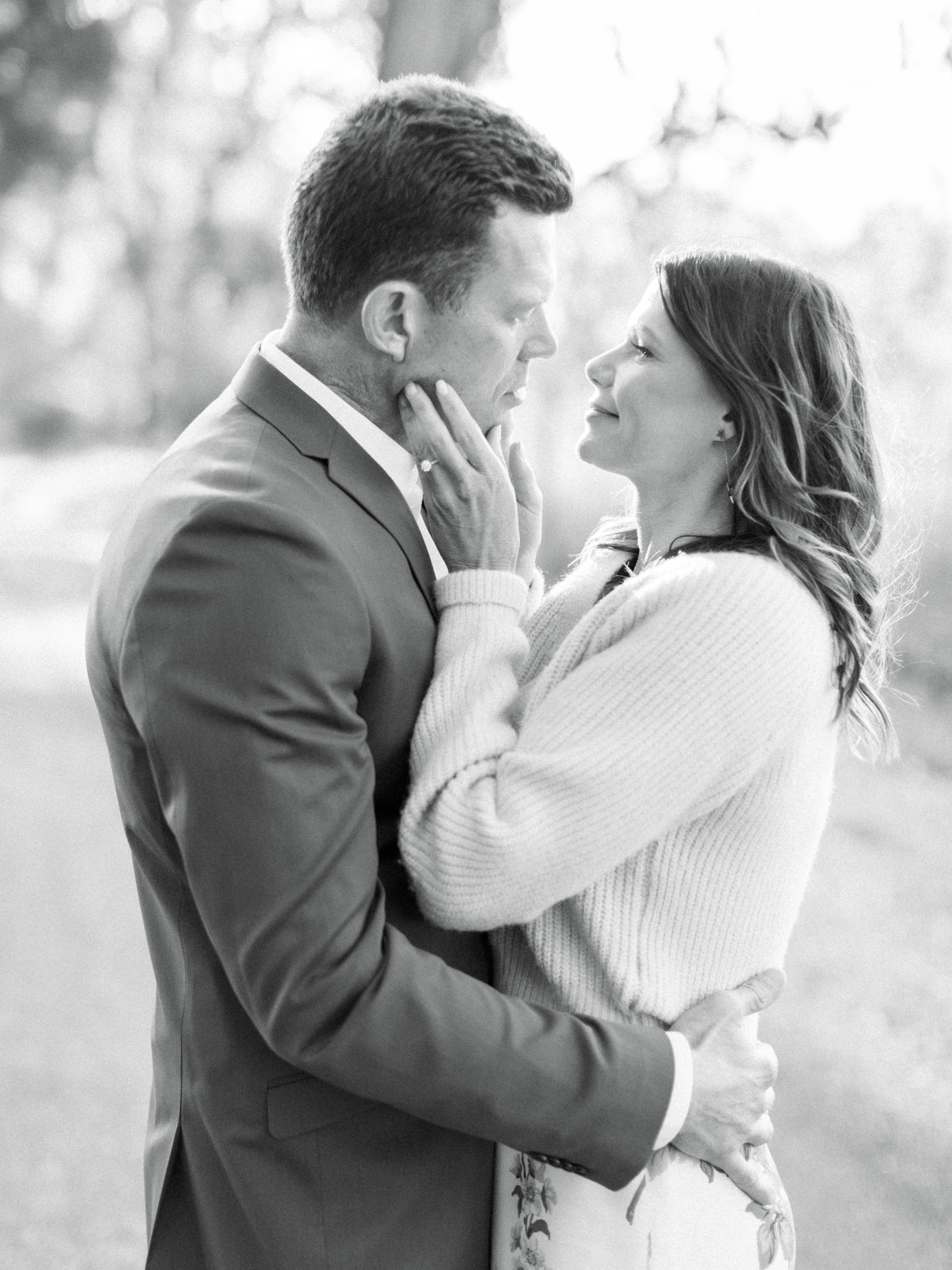 Beautiful black and white Paso Robles Engagement Session photo